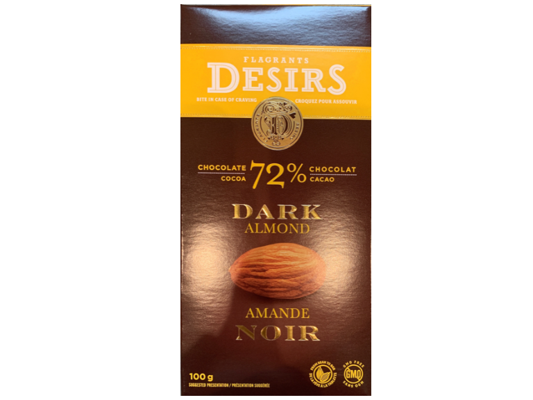 Desirs 72% Dark Chocolate Almond