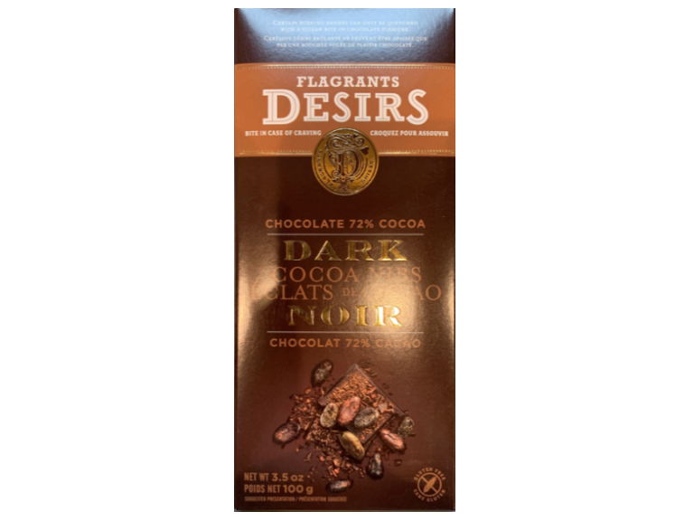 Desirs Dark Chocolate 72% Coco Nibs