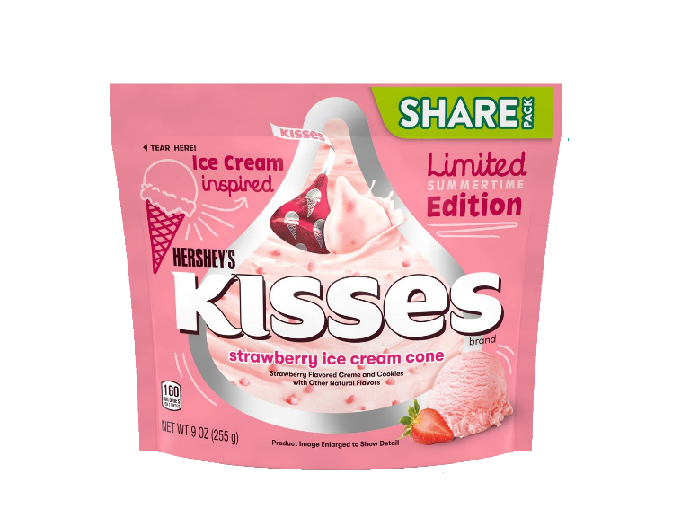 Kisses Strawberry Ice Cream Cone
