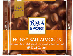Ritter Sport Milk Chocolate With Honey Salted Almonds